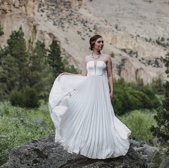 Lulus | Dresses | Lulus Ivory Satin Strapless Pleated Maxi Dress | Poshmark